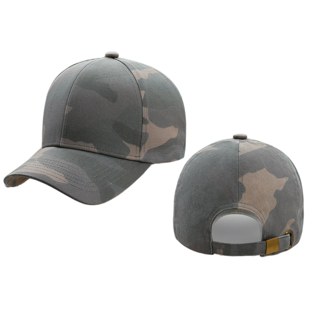 Muted Camo Baseball Cap Adjustable Dad Hat with Desert Camouflage Print