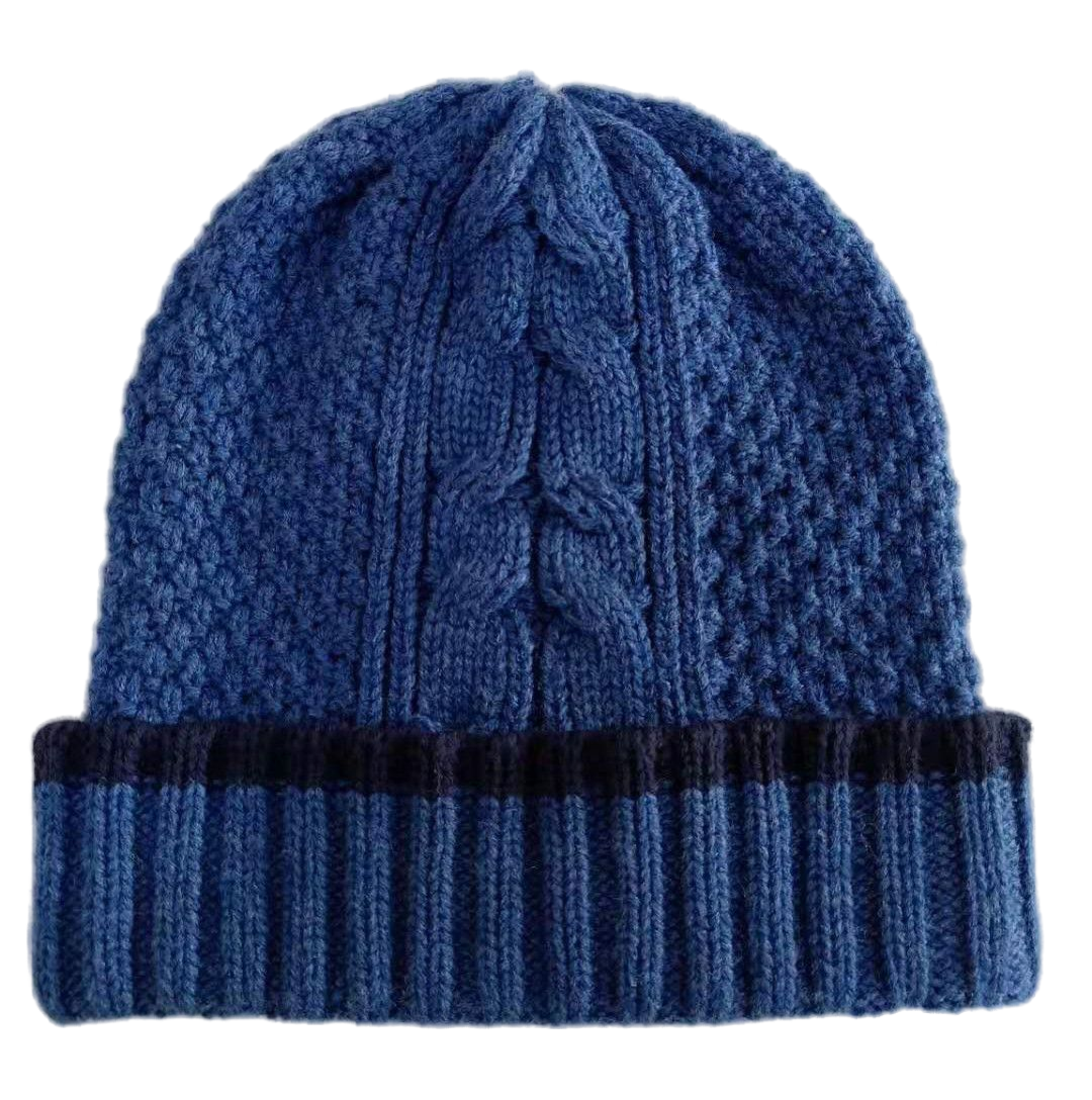Unisex Oatmeal Speckled Cable Knit Beanie