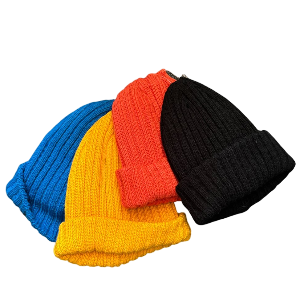 Unisex Solid Color Ribbed Knit Beanie Customized Logo
