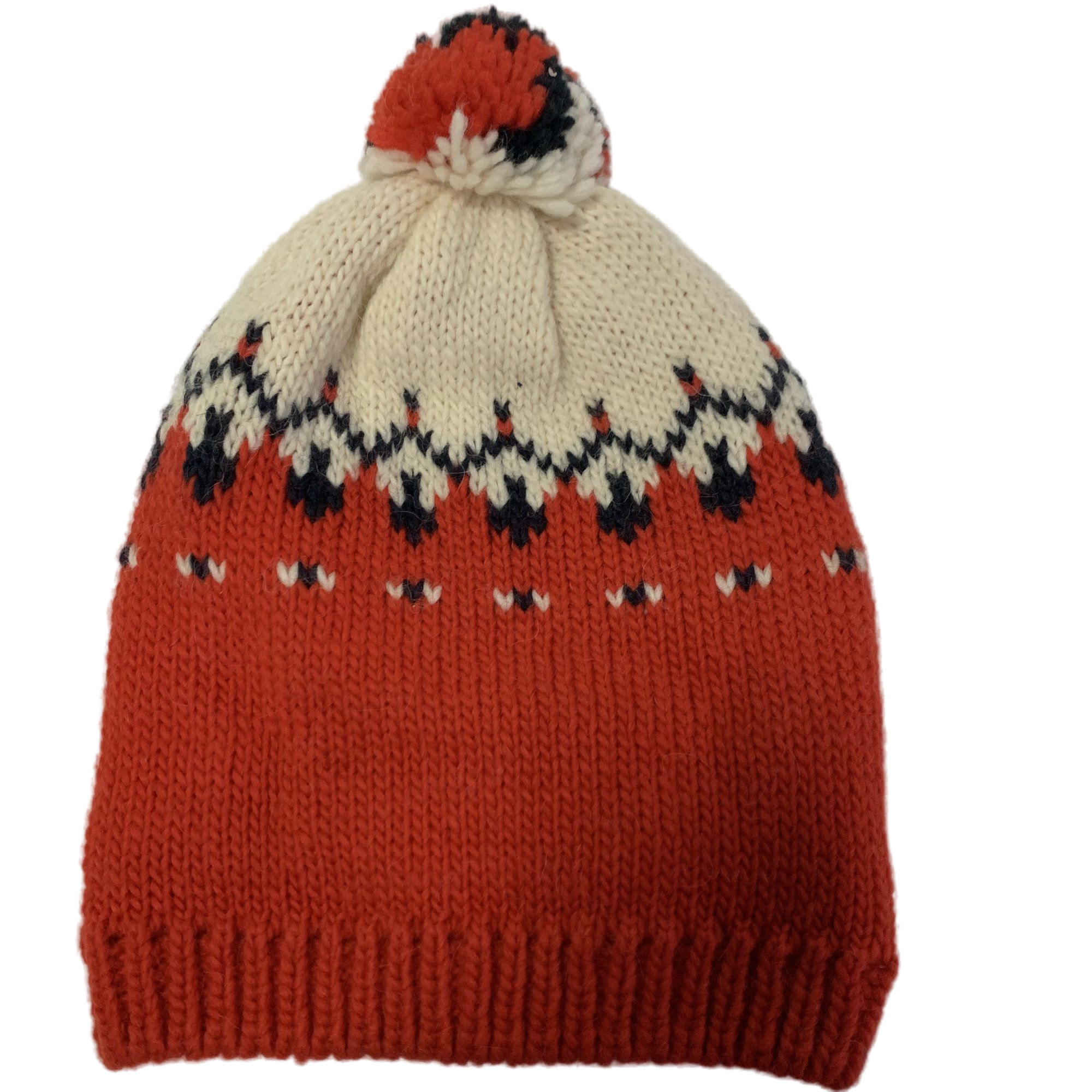 Orange Cream Cozy Cuffed Warm Ski Beanie for Women