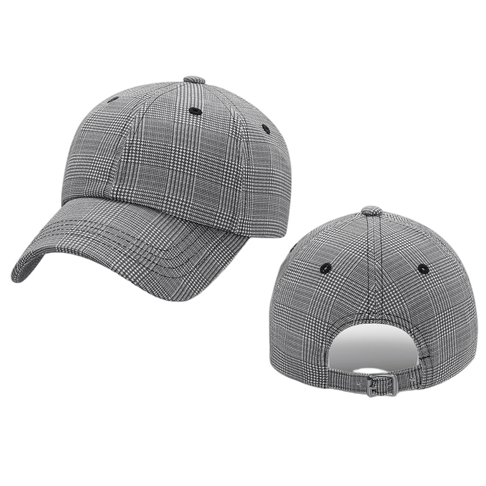 Plaid Pattern Gray Baseball Cap