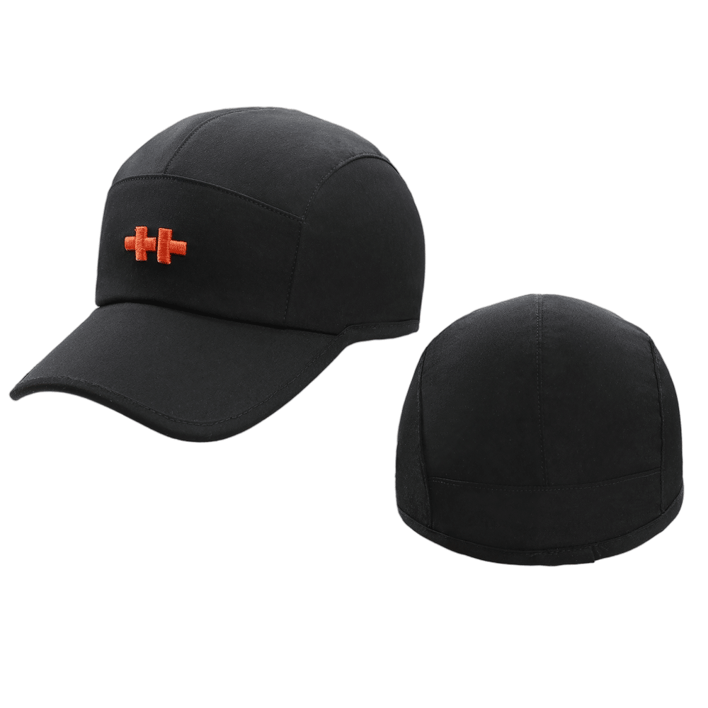 Black Quick Dry 5-Panel Running Cap Lightweight Breathable Baseball Cap