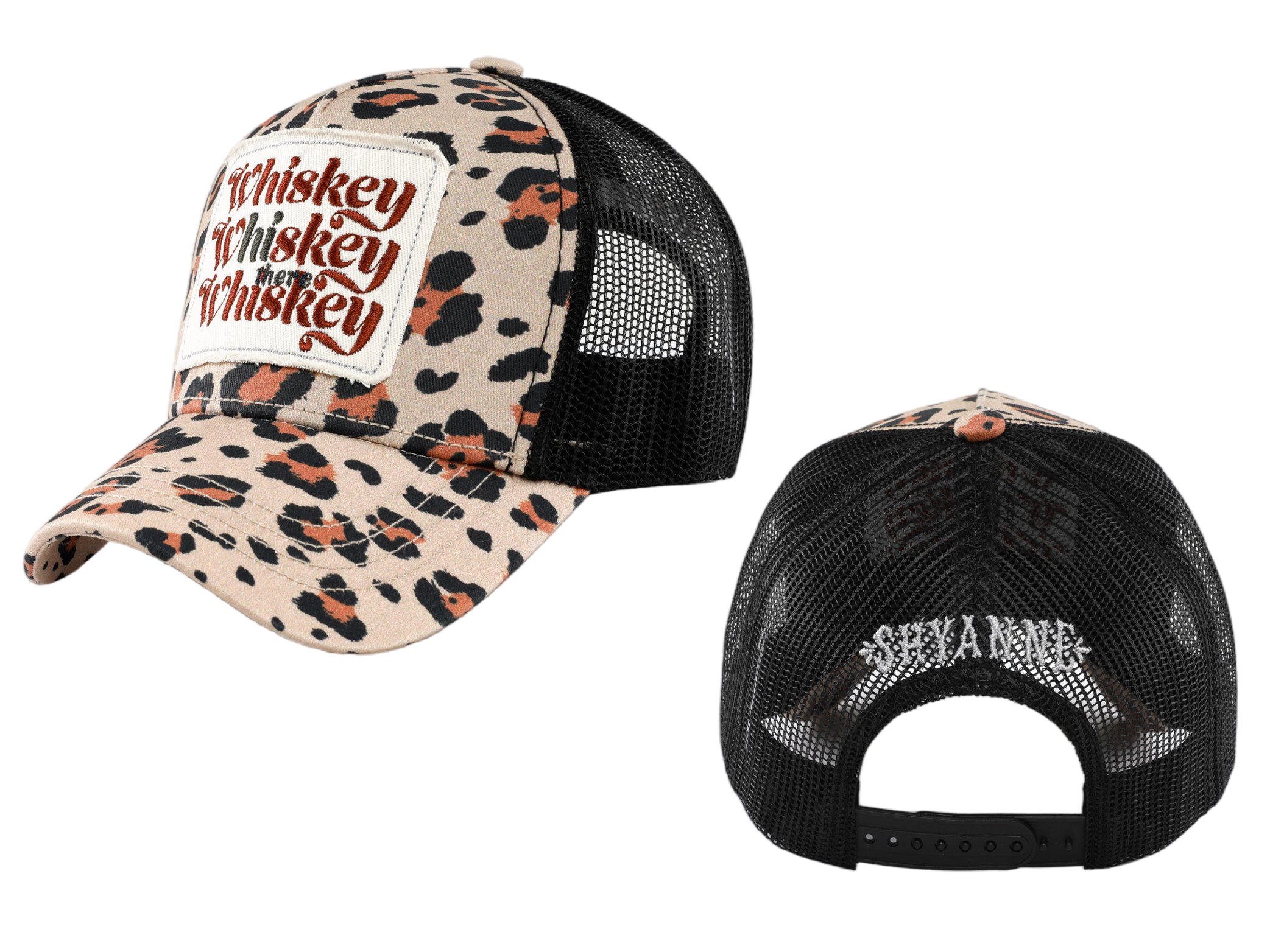 Western Cowgirl Leopard Print Trucker Hat