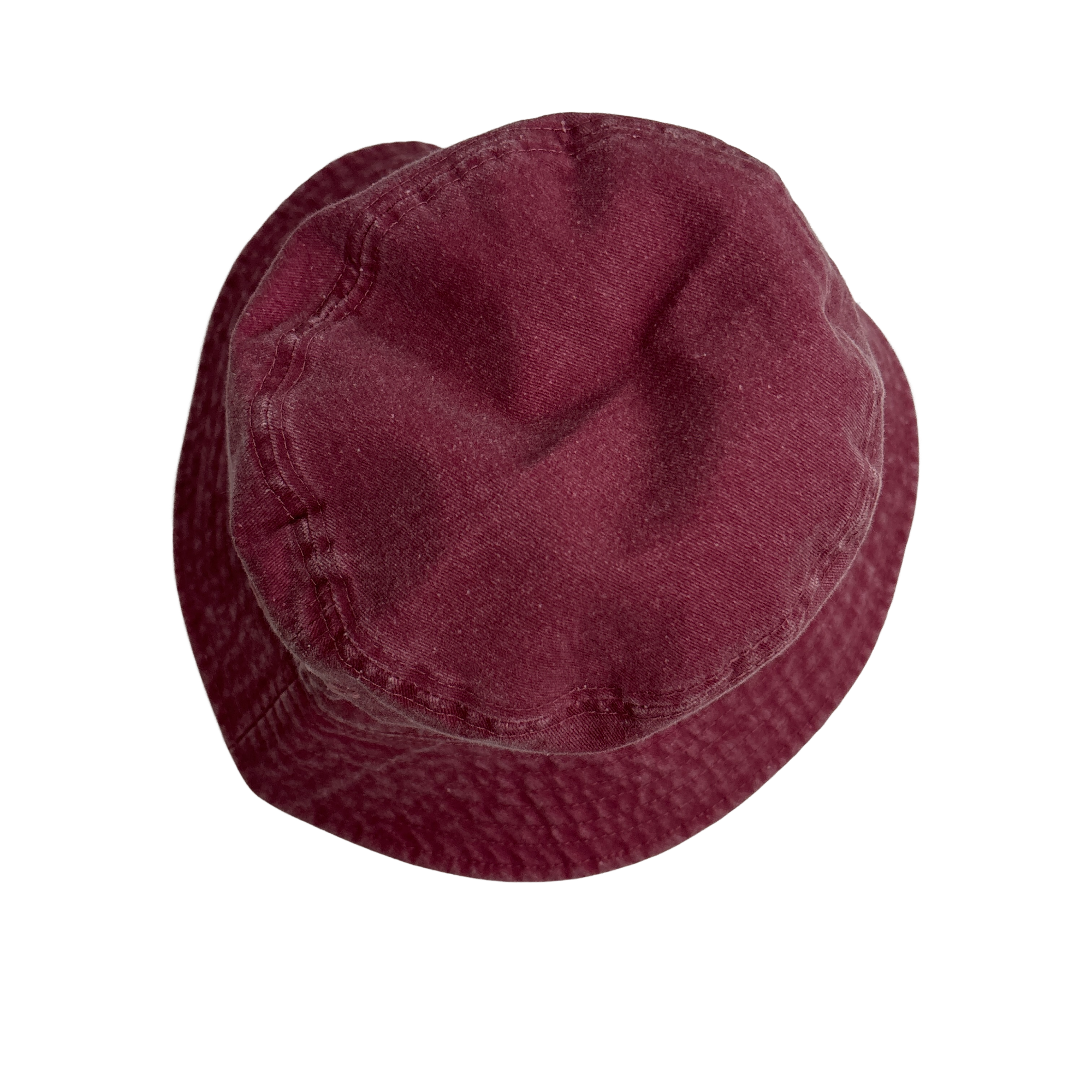 Burgundy Washed Denim Bucket Hat
