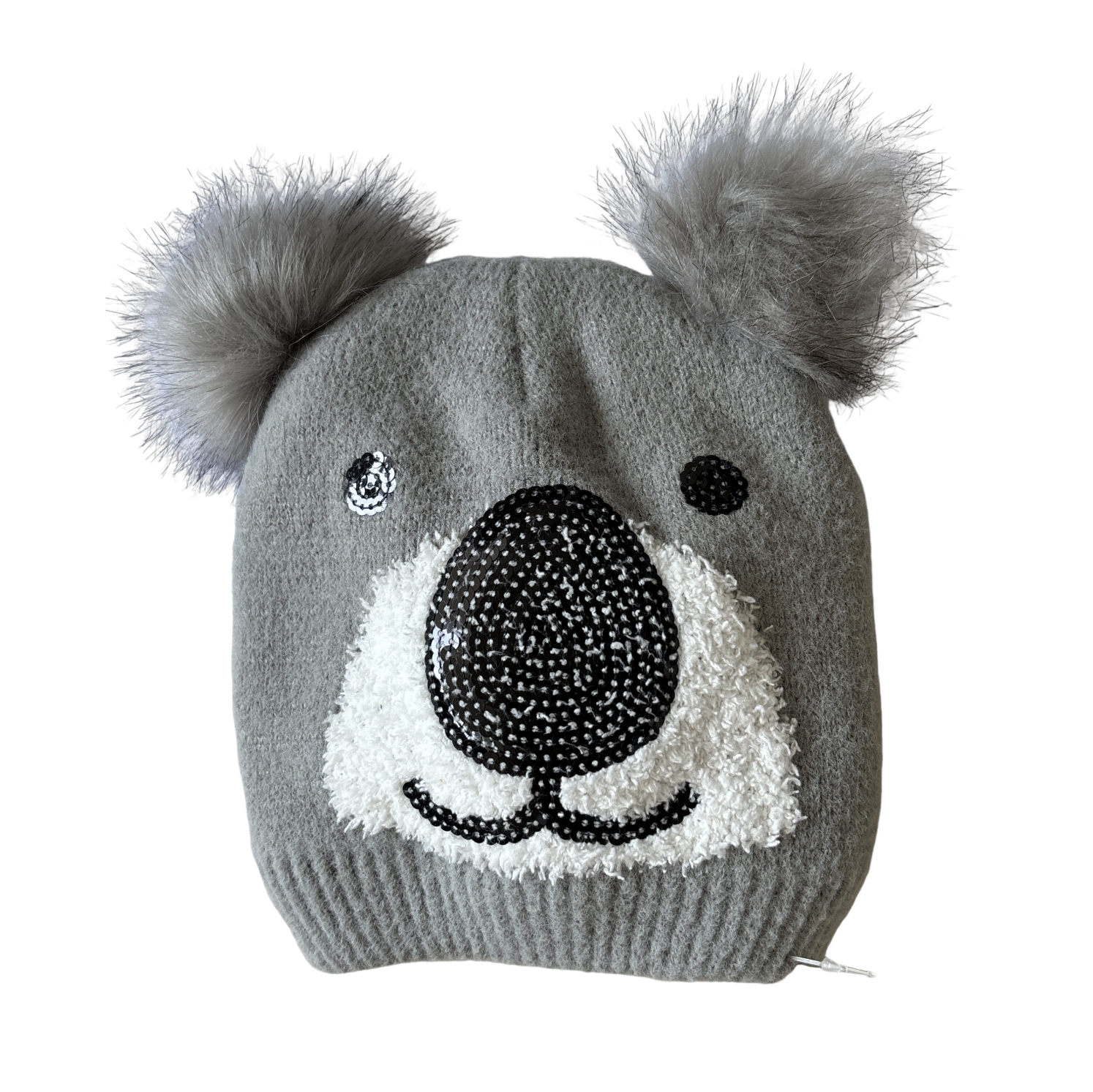 Kids Koala Beanie Hat with Pom Pom Ears