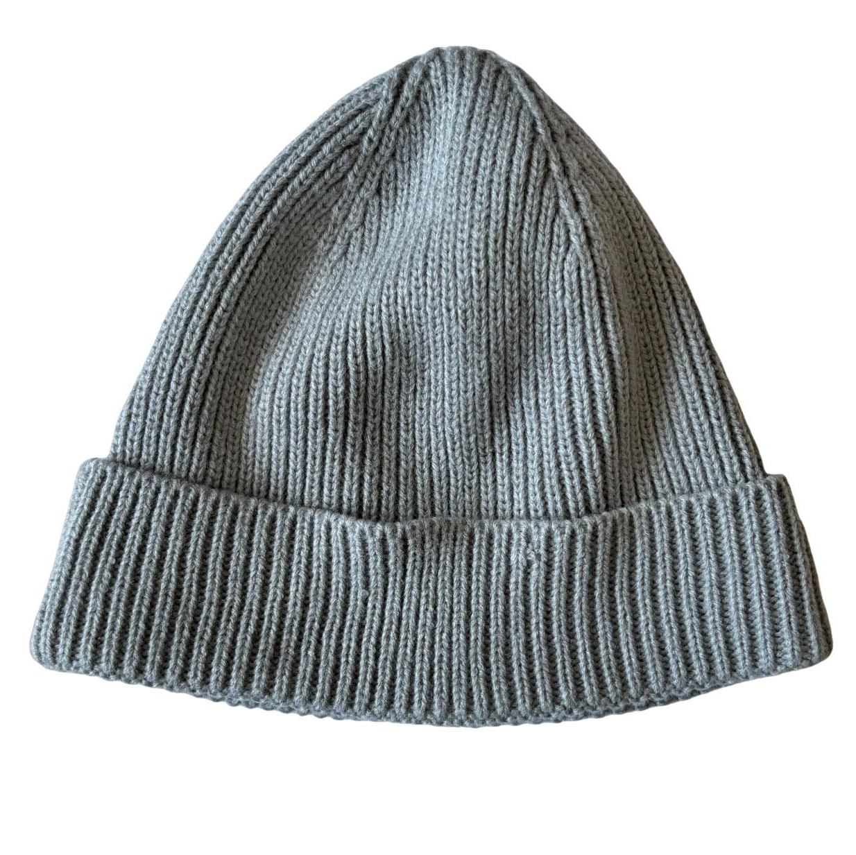 Classic Grey Ribbed Knit Beanie Hat