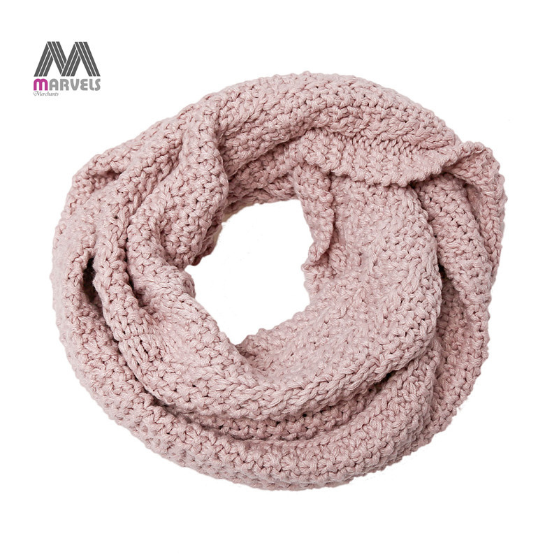 Blush Pink Chunky Knit Infinity Scarf