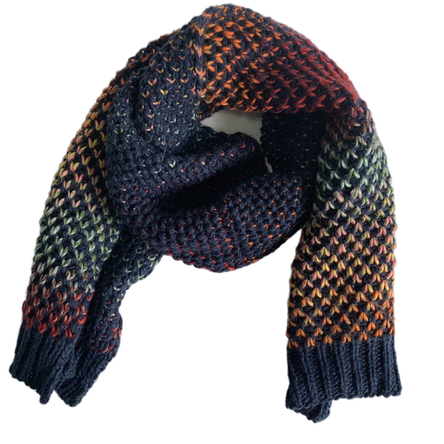 Multicolor Chunky Knit Scarf for Women