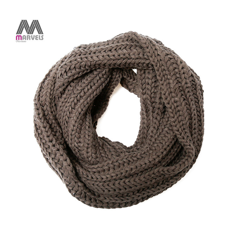 Chocolate Brown Chunky Knit Infinity Scarf
