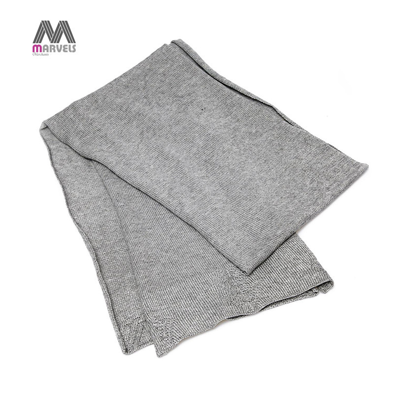 Unisex Cozy Solid Gray Knit Scarf