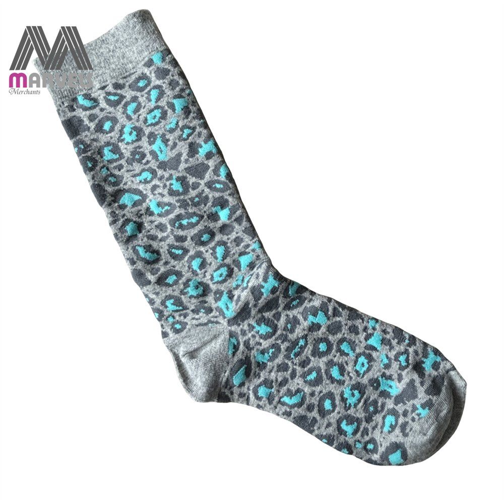 Leopard Print Crew Socks for Women