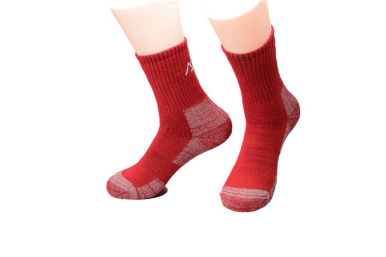 Red Hiking Crew Socks