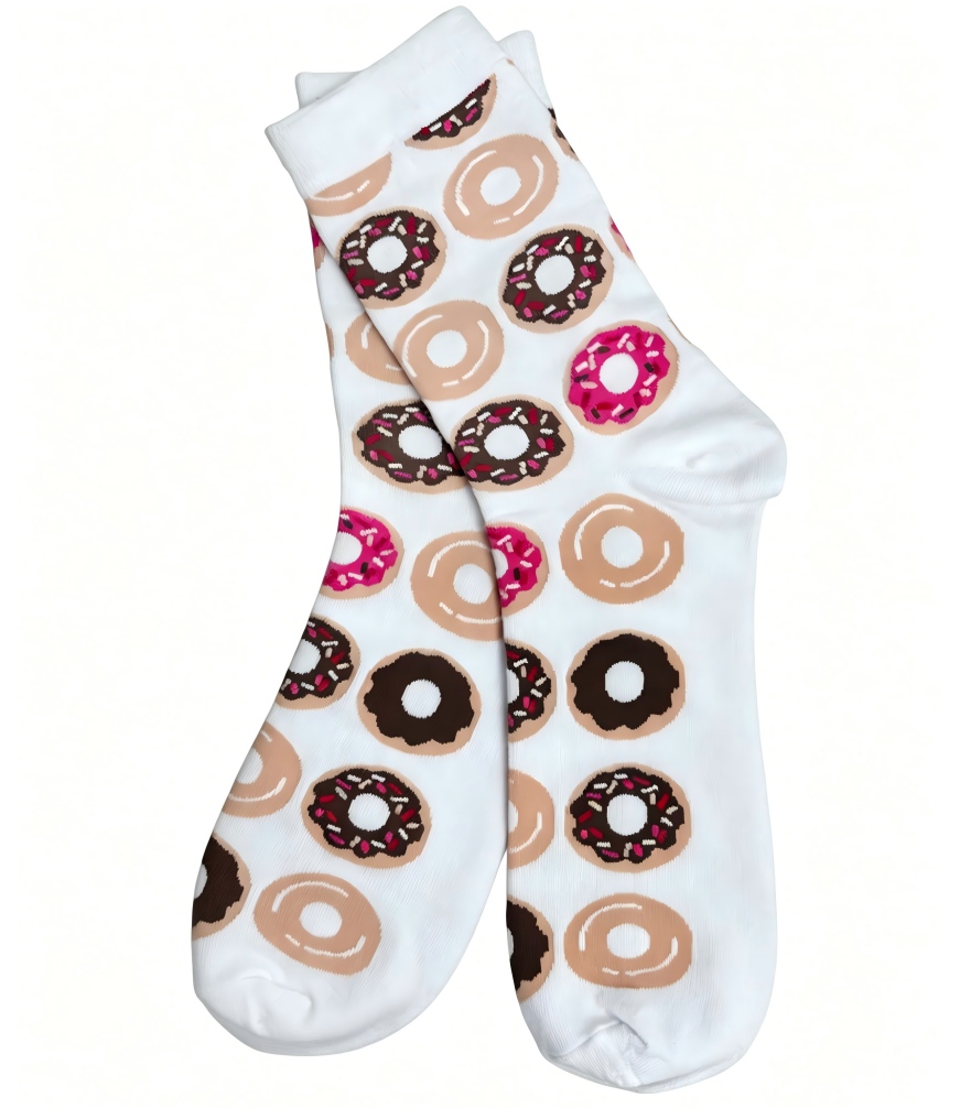 Donut Pattern Crew Socks