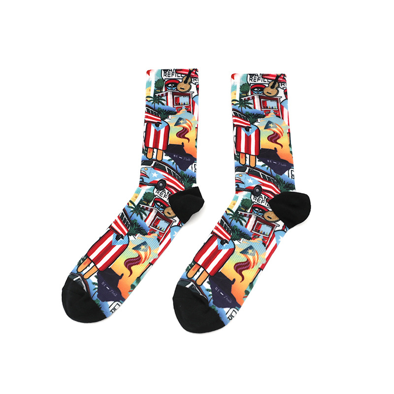 Cycling Print Crew Socks