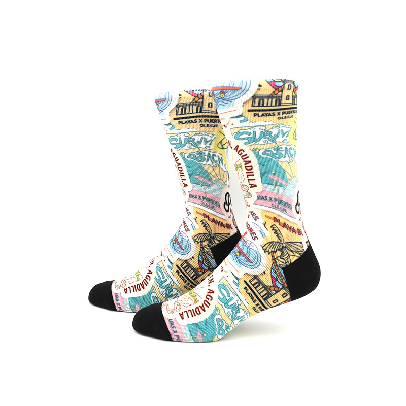 Cycling Print Crew Socks