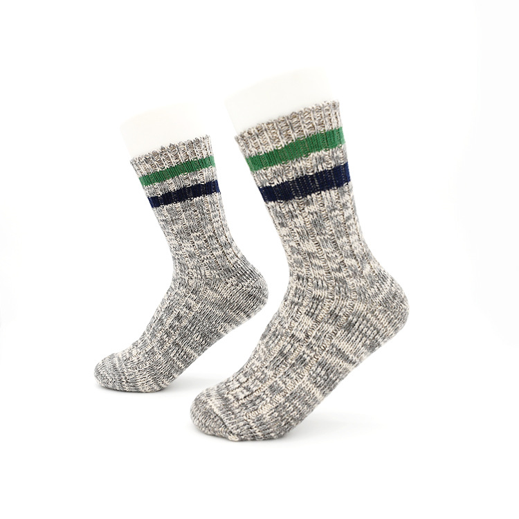Vintage Striped Crew Socks for Men Women