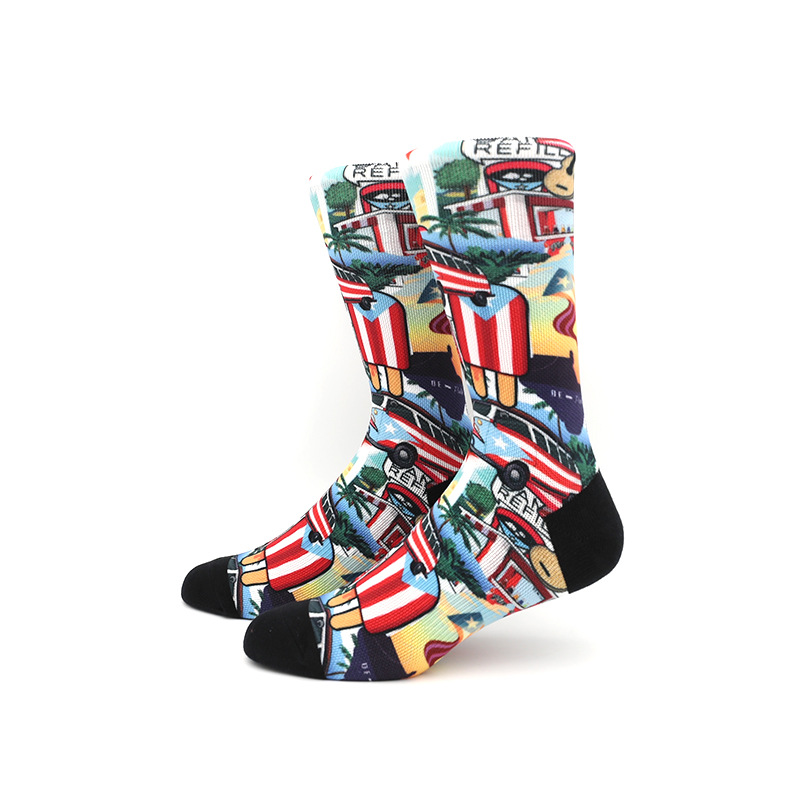 Quick-Drying Printed Running Socks