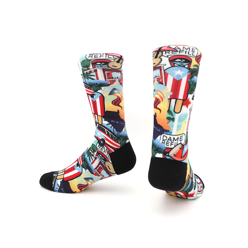 Quick-Drying Printed Running Socks