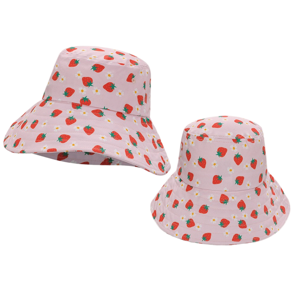 Cute Strawberry Print Bucket Hat