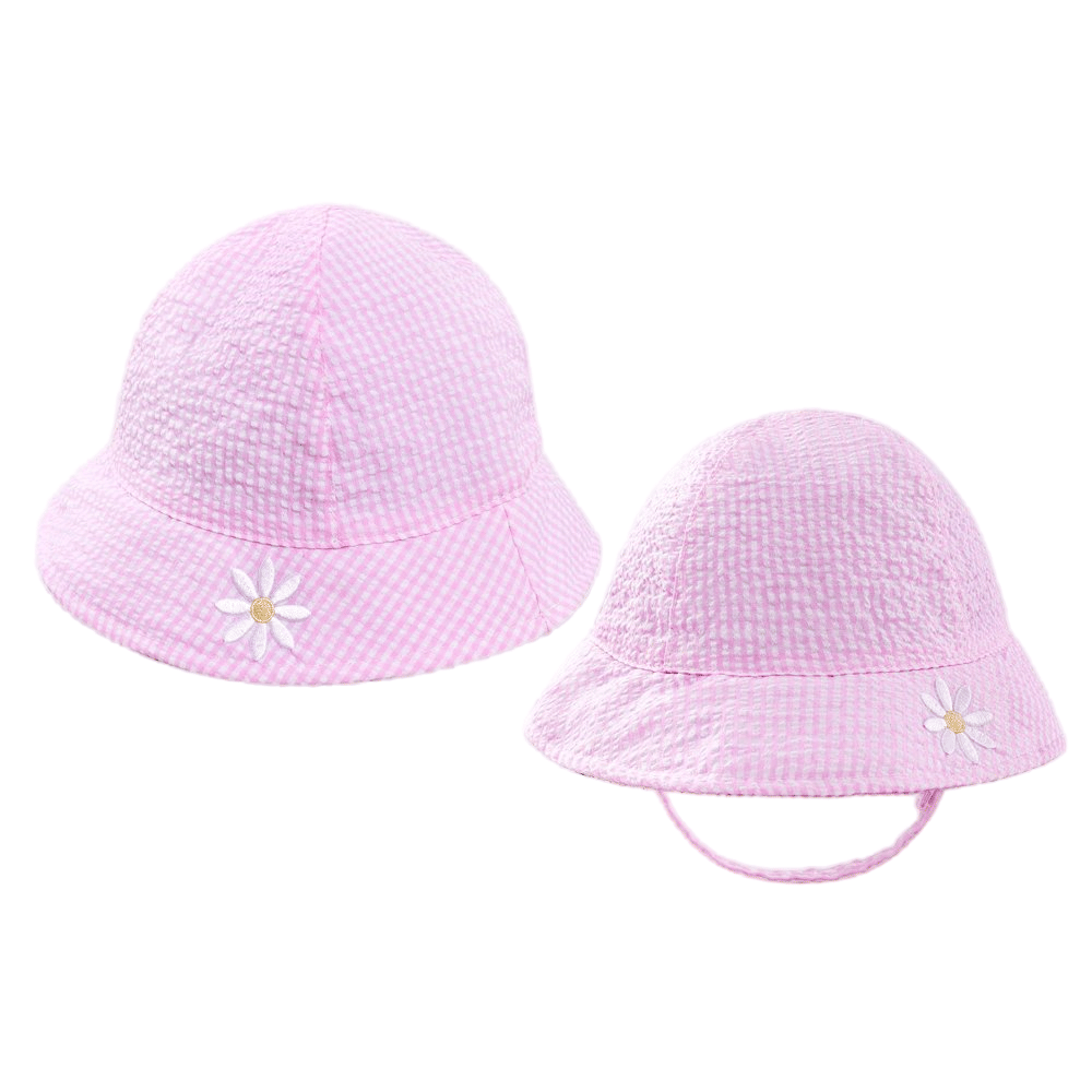 Toddler Pink Checkered Sun Hat
